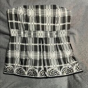 NWT White House Black Market Monochrome Strapless Top
